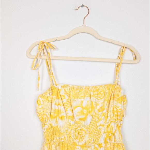 Slate & Willow Yellow Floral Wide Leg Summer Jumpsuit Size 8 - Picture 4 of 9